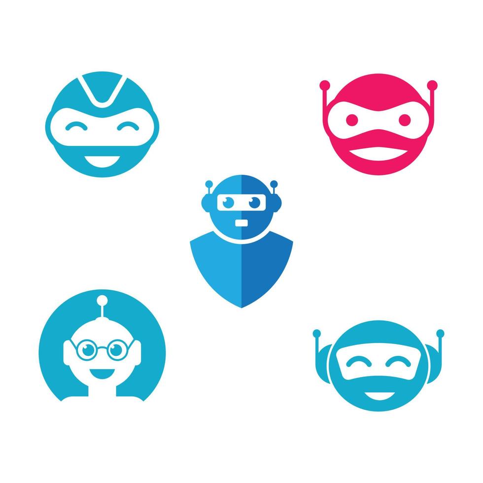 robot logotyp vektor ikon illustration