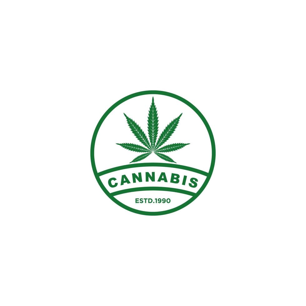 cannabis logotyp mall i vit bakgrund vektor