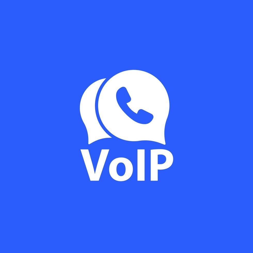 VoIP-Telefonie-Vektorsymbol auf Blau vektor