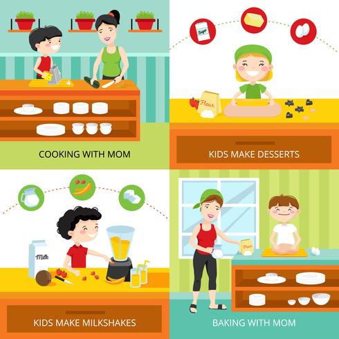 Barn och matlagningskoncept vektor