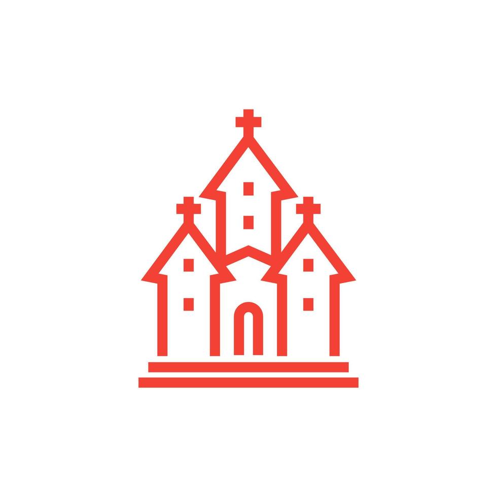 kyrka ikon, linjär stil vektor