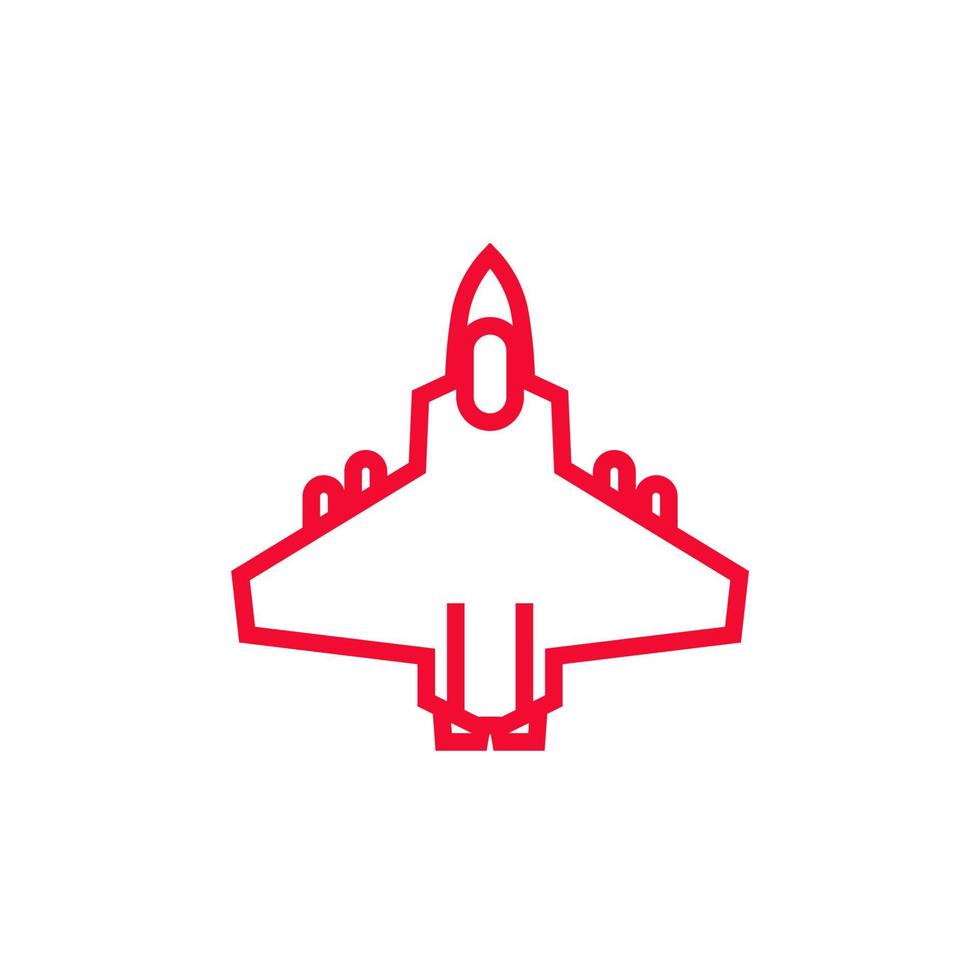 stridsflygplan ikon, linjär stil vektor