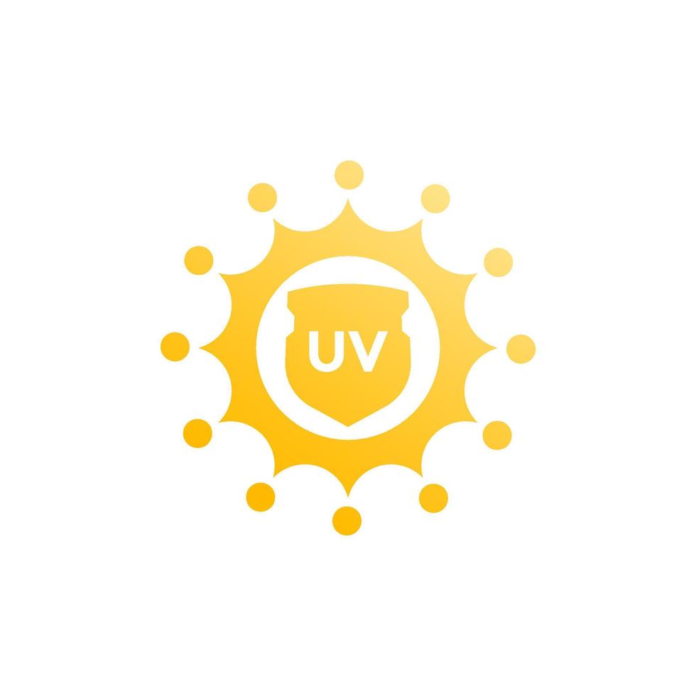 UV-skydd, sol och sköldikon vektor
