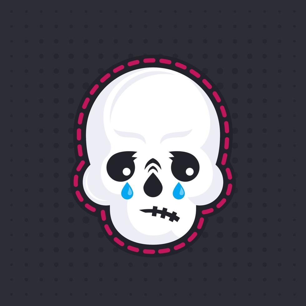 gråtande skalle emoji vektor