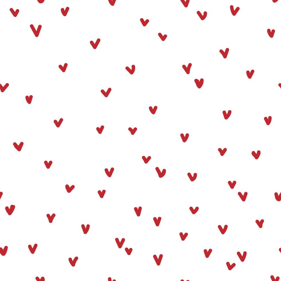 röda hjärtan på vit bakgrund seamless mönster. oändlig struktur för omslagspapper, textilier, scrapbooking. kärlek, alla hjärtans dag koncept. vektor