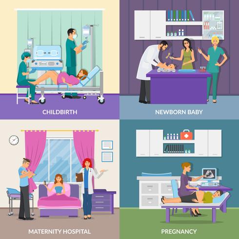 Maternity Hospital 2x2 Design Concept vektor