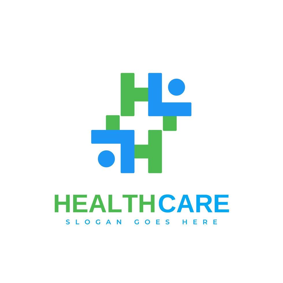 kreativ medicinsk logotyp. bokstaven h logotyp, medicinsk, hälsa och vård koncept. vektor