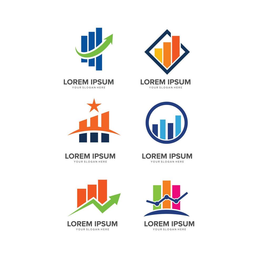 uppsättning av business finansiella logotyp design vektor