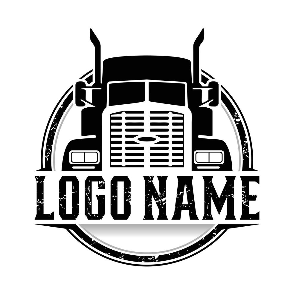 lastbilsföretagets logotyp. 18 wheeler lastbil badge koncept logotyp vektor isolerade. eps 10 fil. färdiga logotyp mall set vektor isolerade