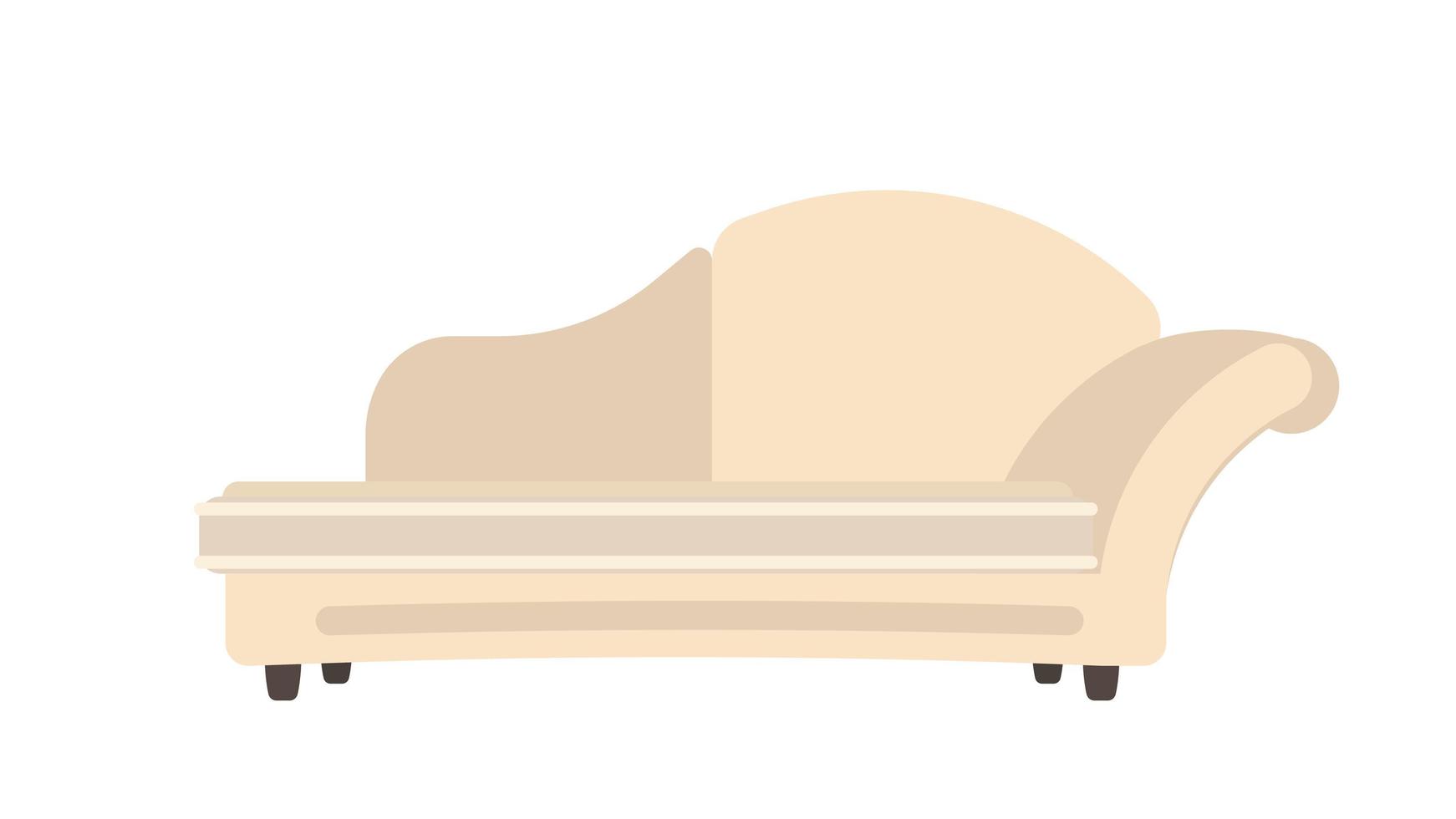 modern beige soffa. soffan är isolerad på en vit bakgrund. inredningselement. om stilen. vektor illustration