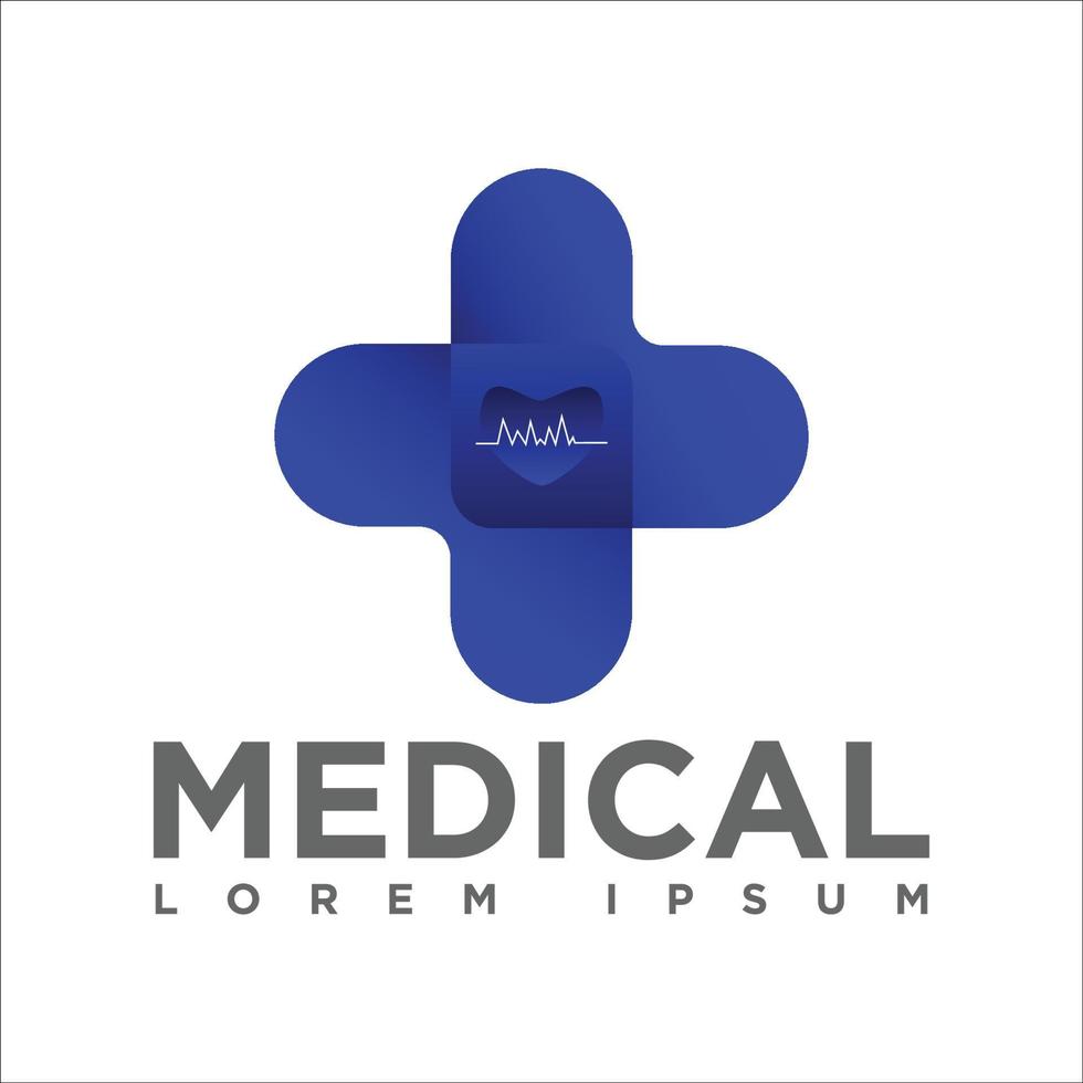 medizinisches Logo - Liebe und Plus-Symbol-Vektor-Illustration vektor