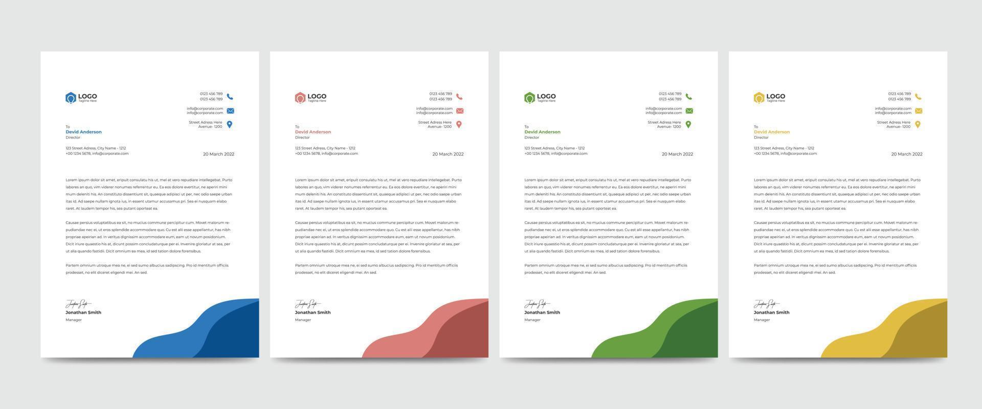 kreativa företags moderna företag brevpapper malldesign vektor