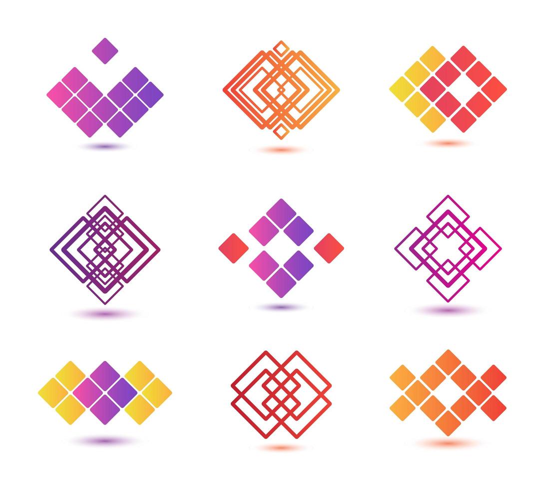 vektor uppsättning abstrakta geometriska logotyper