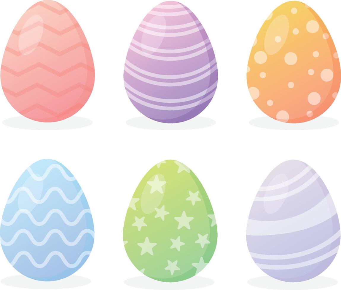 Eiersammlung Ostern Vektor Icon-Set isoliert auf weißem Hintergrund