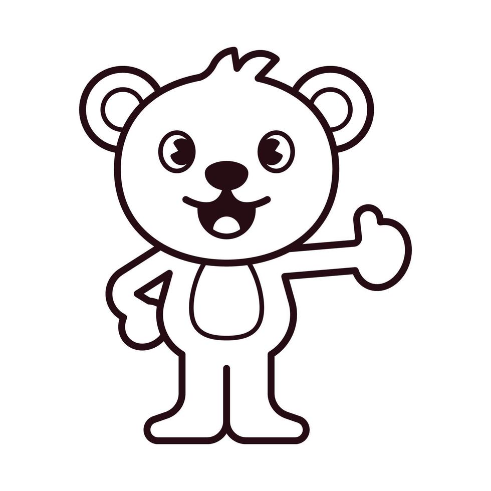 isbjörn bra eller tummen upp pose målarbok vektor