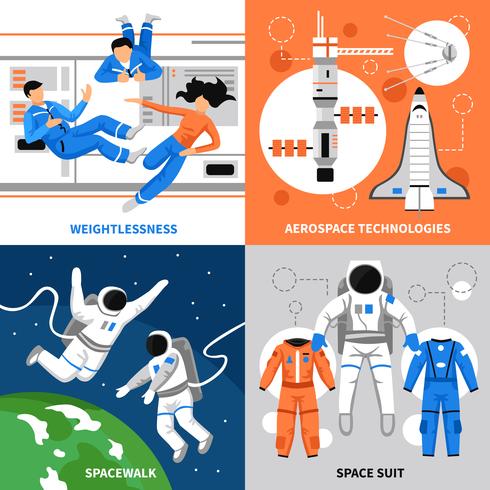 Astronauten 2x2 Design Concept vektor