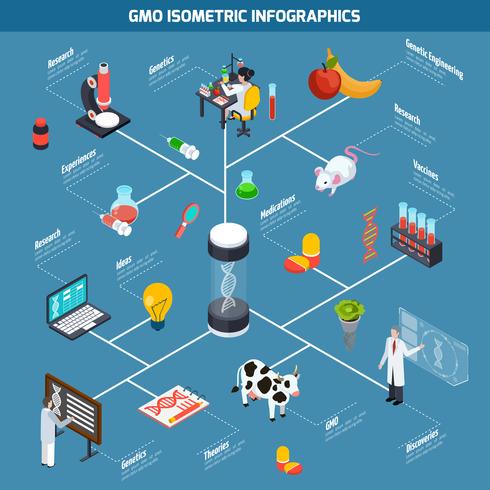 GMO-isometrisk infografik vektor