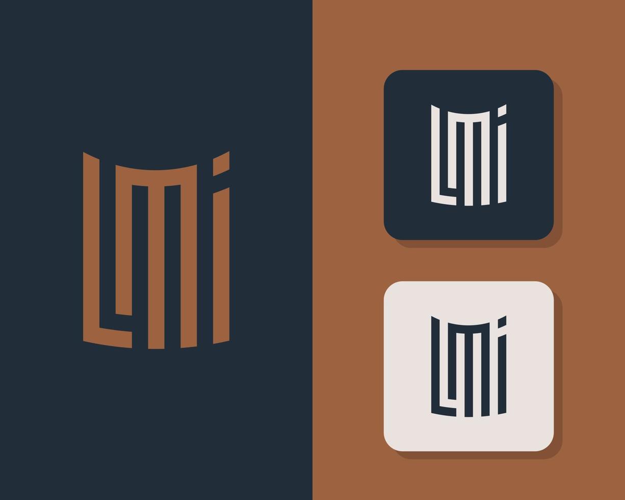 Buchstaben lm und i oder lmi-Linienlogo-Design. lineares minimales stilvolles Emblem. luxuriöses elegantes Vektorelement. Premium-Business-Logo. grafisches Alphabetsymbol für die Unternehmensidentität vektor