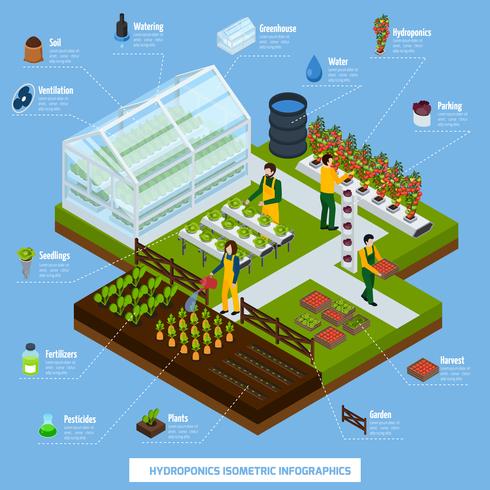 Hydroponics und Aeroponics Infographik Set vektor