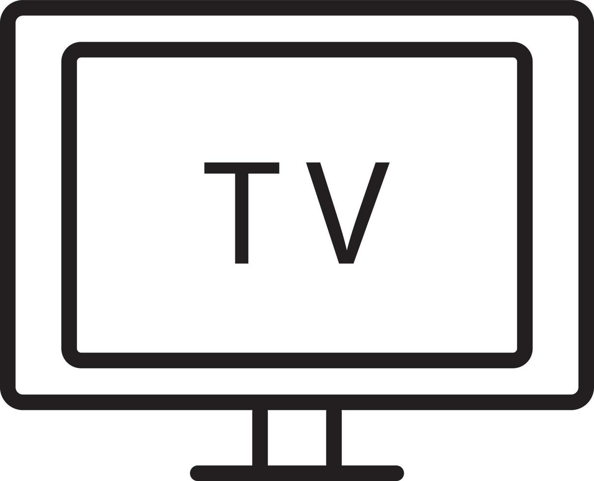 TV-Symbol-Vektorlinie für Web, Präsentation, Logo, Symbolsymbol. vektor