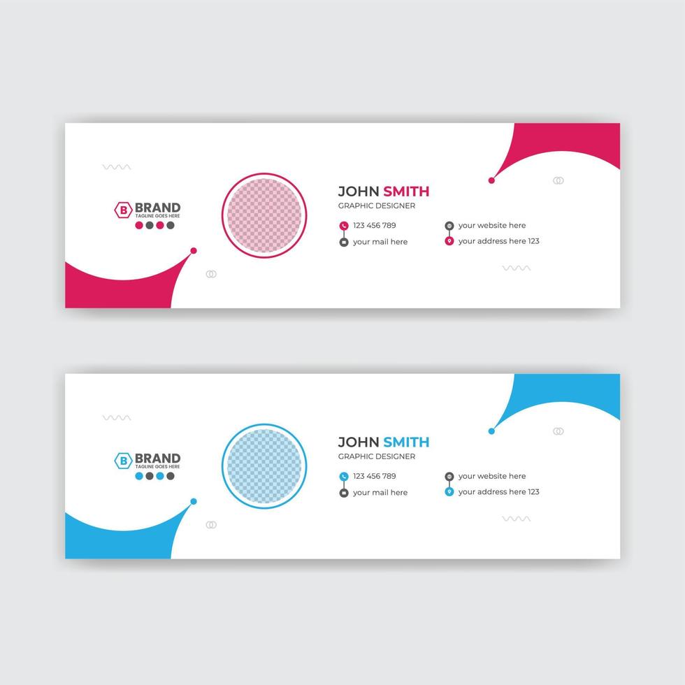 Cyan und rosa Farbe professionelle E-Mail-Signatur-Designvorlage pro Download vektor