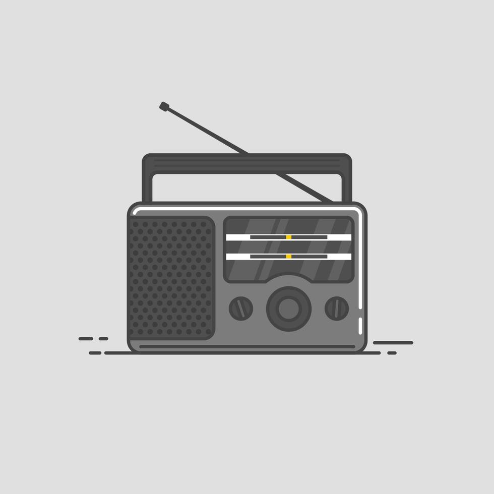 vintage radio platt designstil. vektor illustration