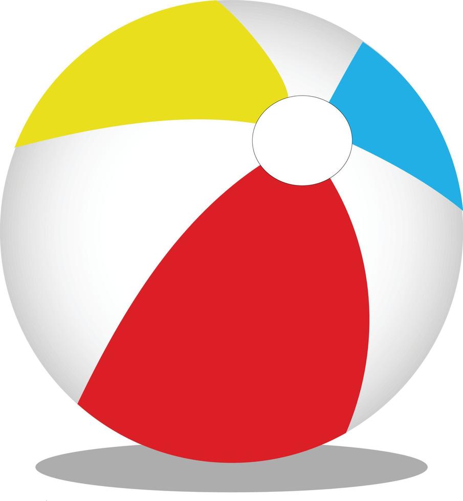 Kunstillustration ein schöner Strandball, rot, gelb und blau vektor