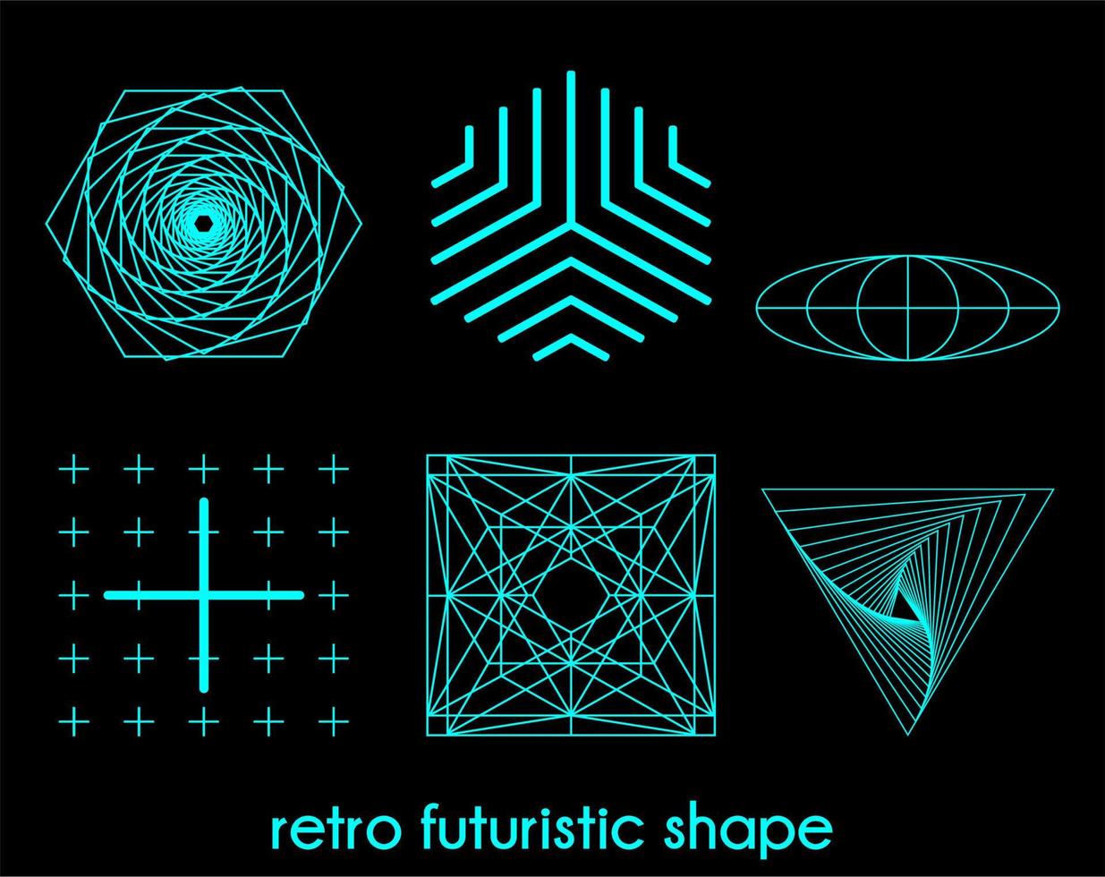 vektor design enkel retro futuristisk form