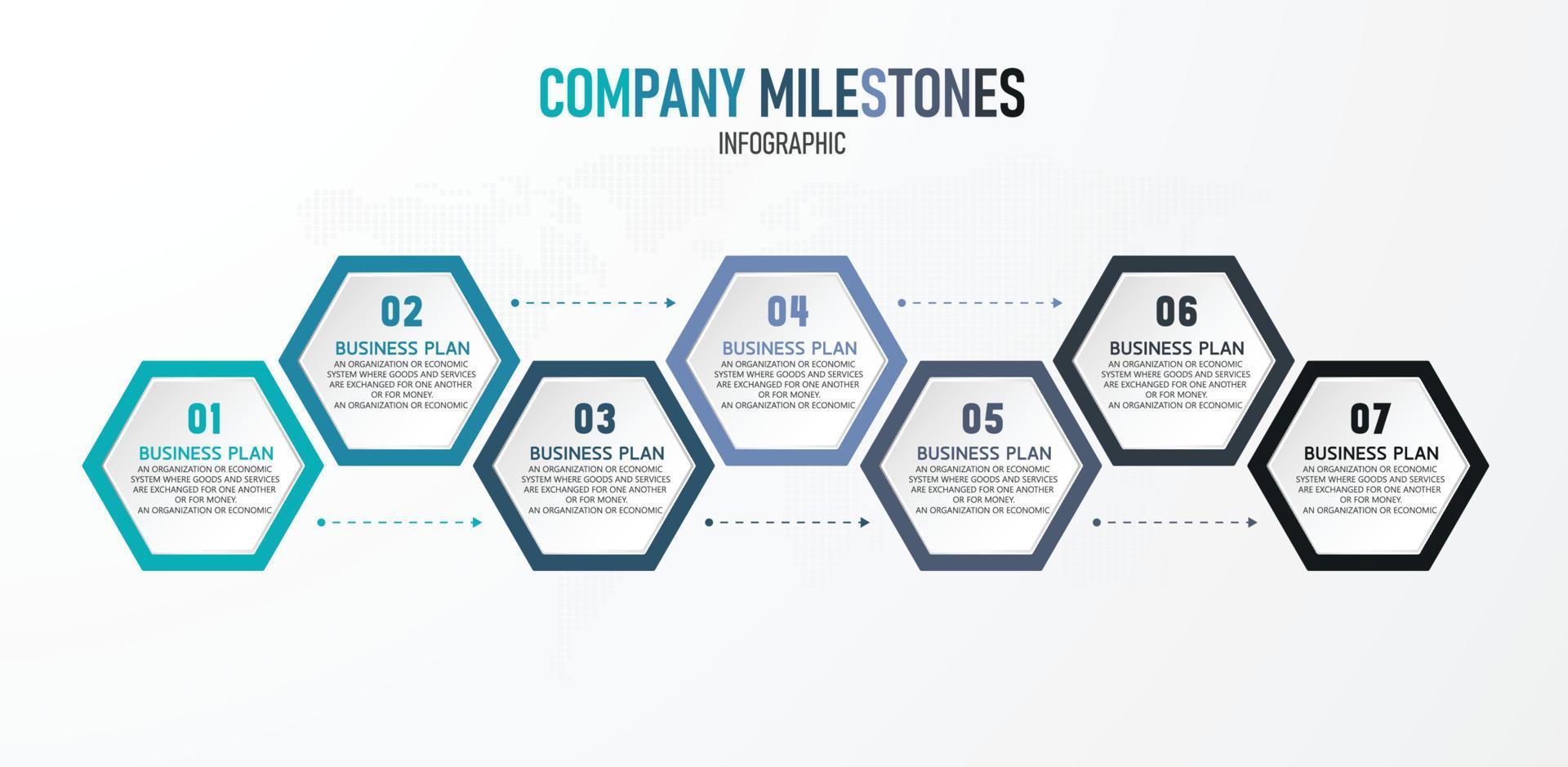 Vektor-Infografik-Design, 7 Optionen oder Schritt-Infografiken für Geschäftsideen. Es kann für Banner, Präsentationen, Workflow-Layouts, Prozessdiagramme, Flussdiagramme und Datendiagramme verwendet werden. vektor