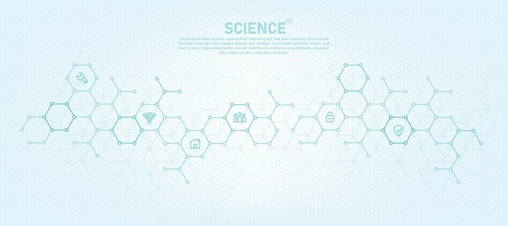 Technologiehintergrund mit flachen Symbolen und Geschäftssymbolen Konzept und Konzept für das Internet der Dinge Wifi-Netzwerkkommunikationsvektorillustration vektor