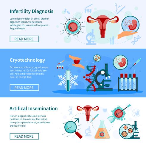 Artificiell Insemination Banners Set vektor