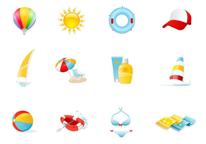 Beach Icons Vector Pack