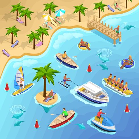 Tropischer Strandbootfahrt-Hintergrund vektor