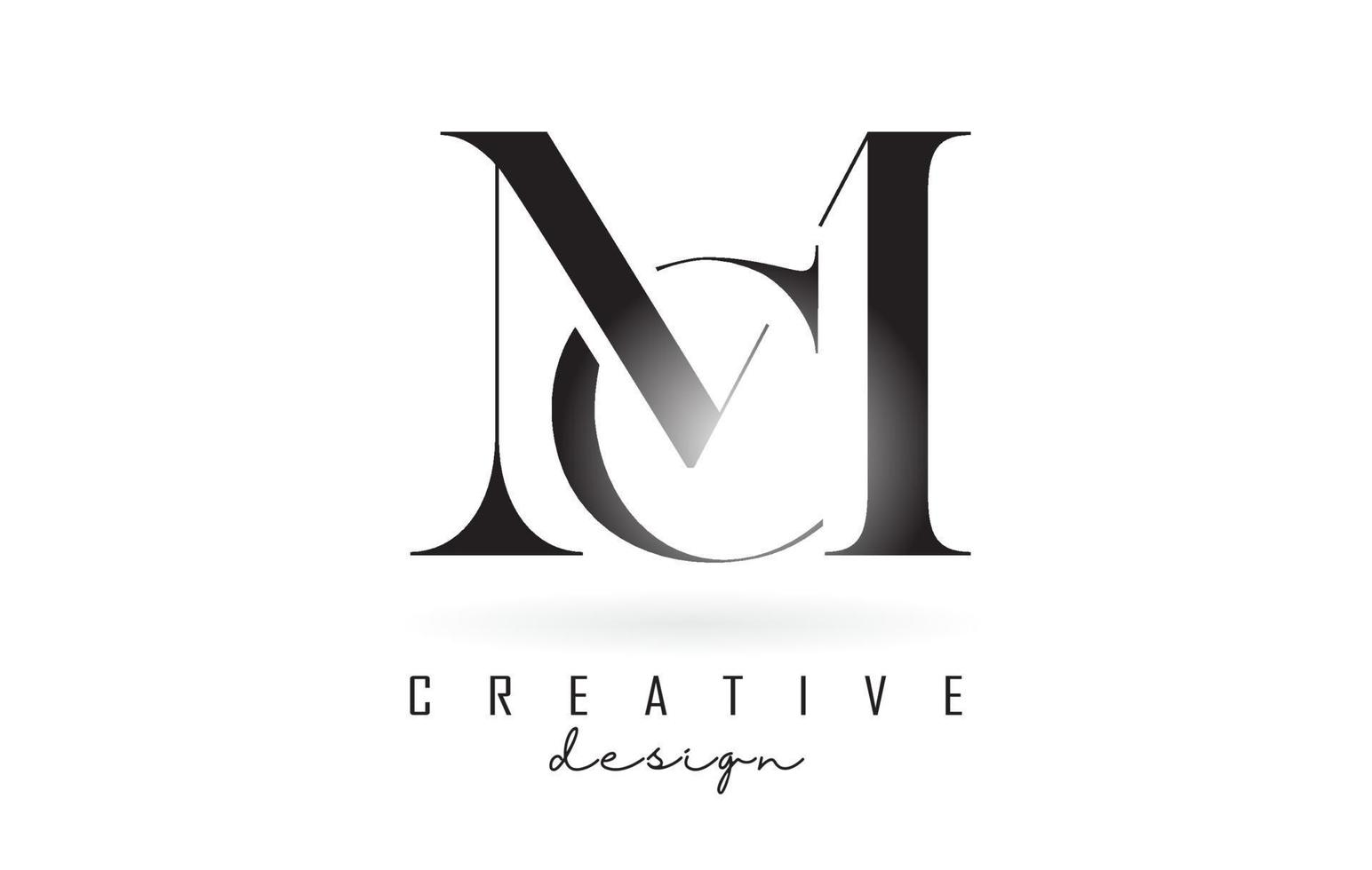 mc mc letter design logotyp logotyp koncept med serif teckensnitt och elegant stil vektorillustration. vektor