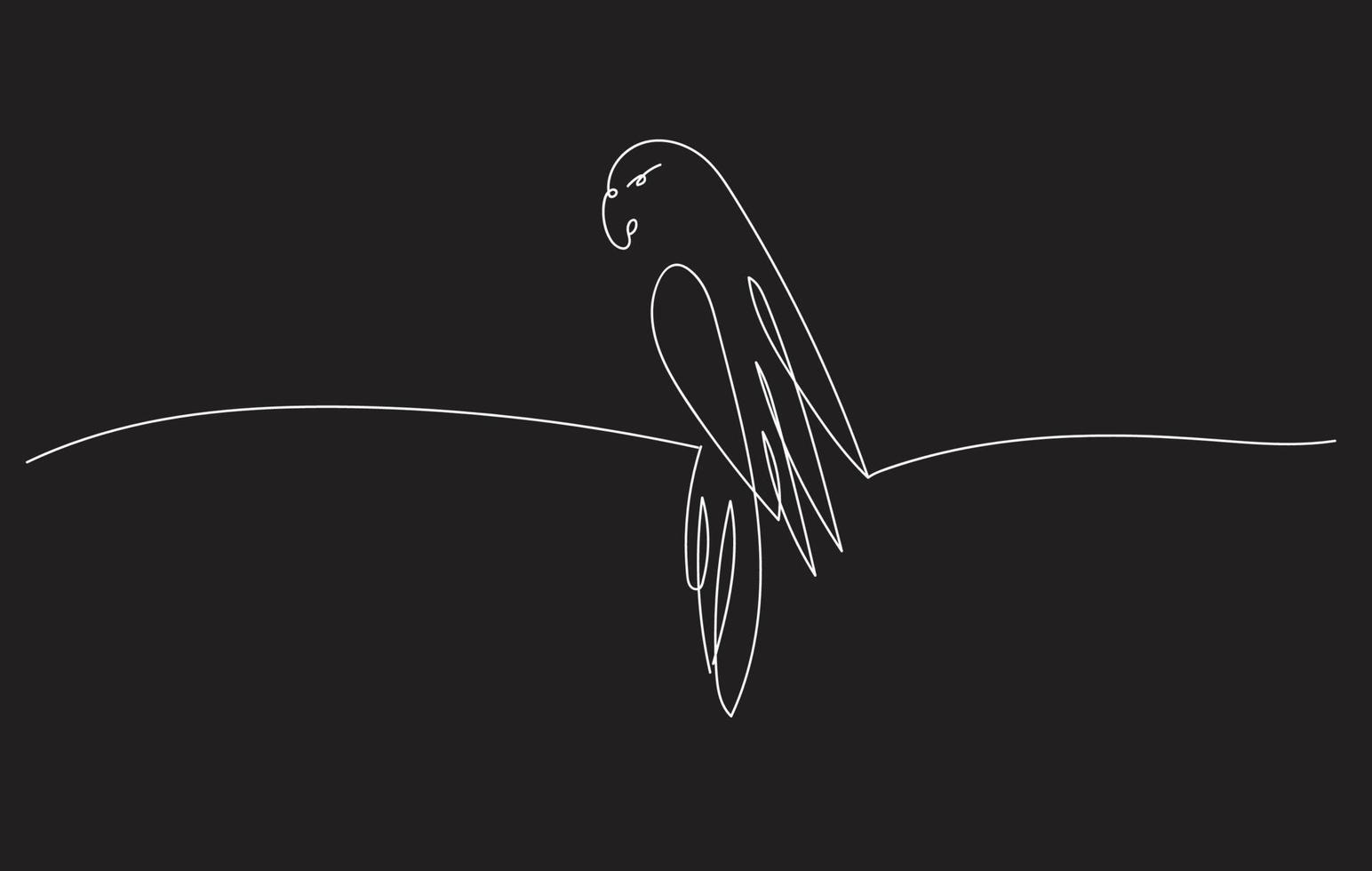 ein Liniendesign von Papagei. vektor