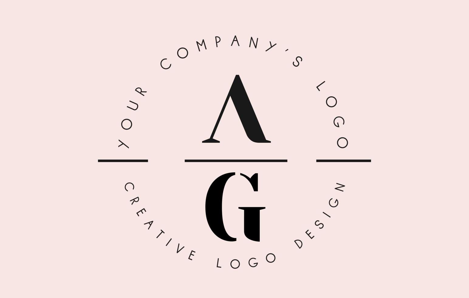 letter ag ag logo set als stempel oder persönliche unterschrift. einfaches ag-Symbol mit kreisförmigem Namensmuster. vektor