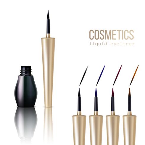 eyeliner realistiska set vektor