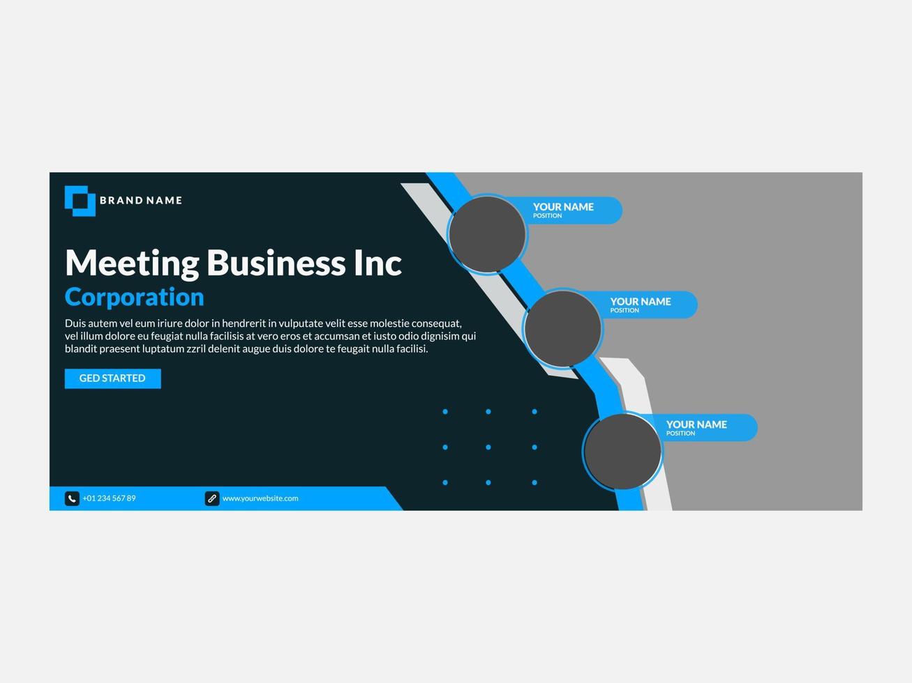 möte business inc banner vektor