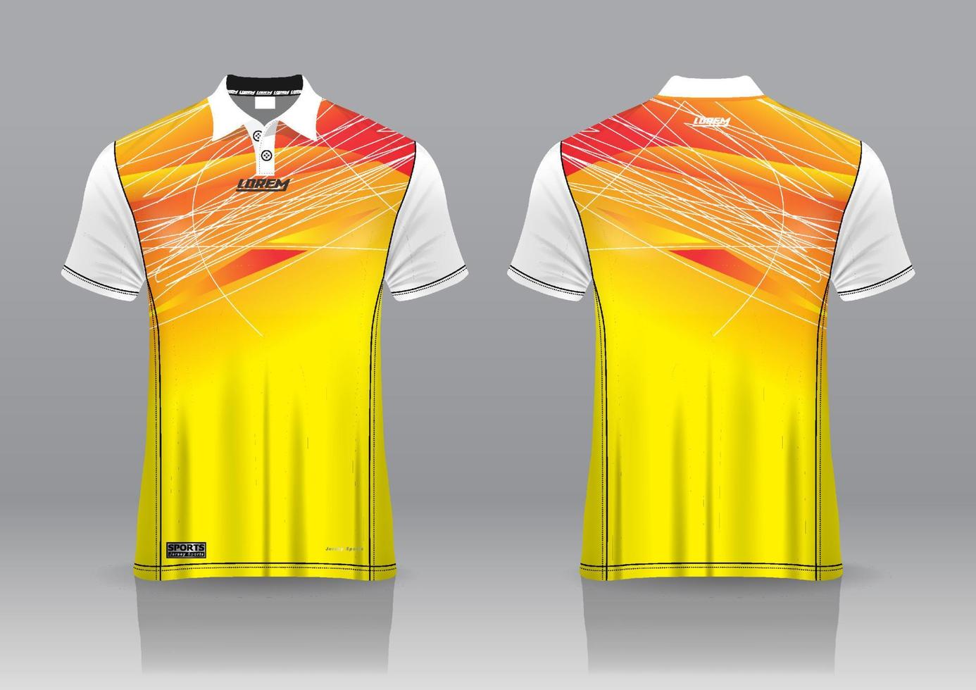 Poloshirt einheitliches Design, kann für Badminton, Golf in Vorderansicht, Rückansicht verwendet werden. Trikot-Mockup-Vektor, Design-Premium sehr einfach und leicht anzupassen vektor