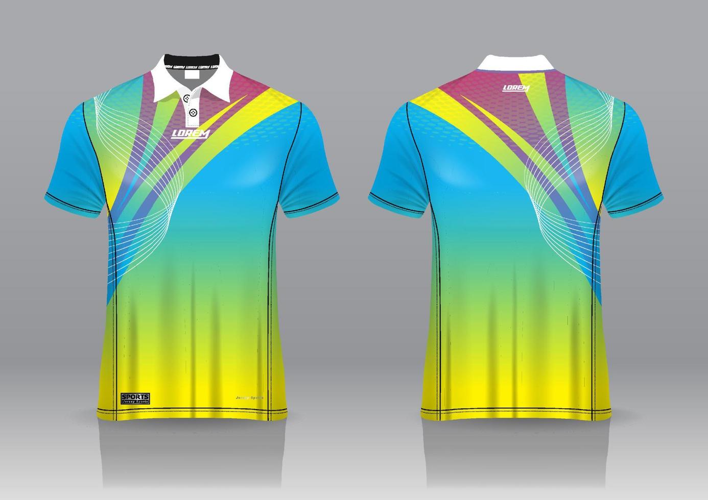 Poloshirt einheitliches Design, kann für Badminton, Golf in Vorderansicht, Rückansicht verwendet werden. Trikot-Mockup-Vektor, Design-Premium sehr einfach und leicht anzupassen vektor