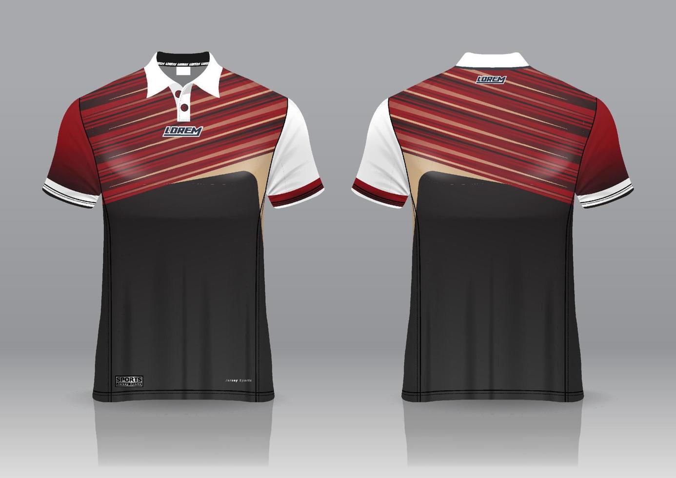 Poloshirt einheitliches Design, kann für Badminton, Golf in Vorderansicht, Rückansicht verwendet werden. Trikot-Mockup-Vektor, Design-Premium sehr einfach und leicht anzupassen vektor