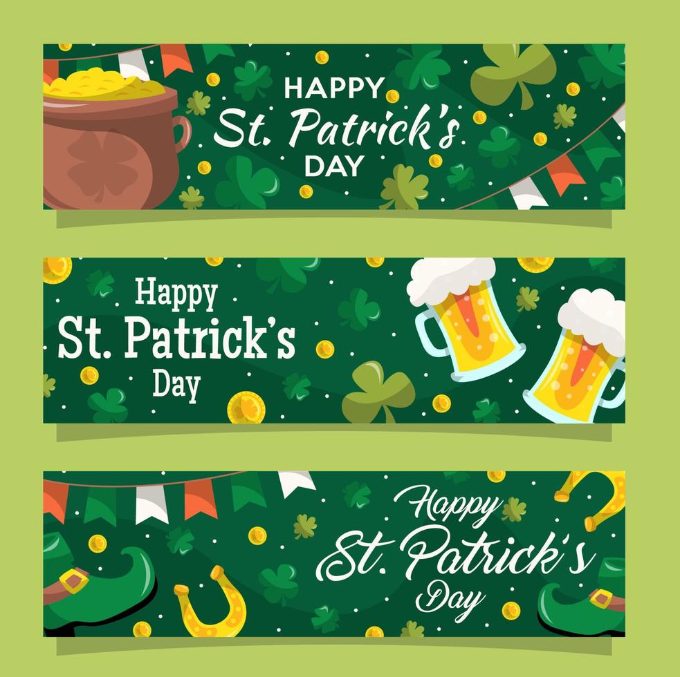 St. Patrick's Day Banner Set vektor