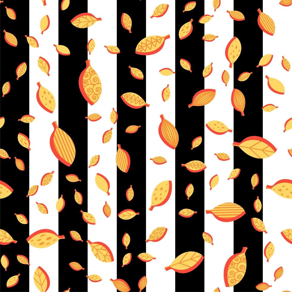 fallande orange stiliserade löv sömlösa vektormönster vektor