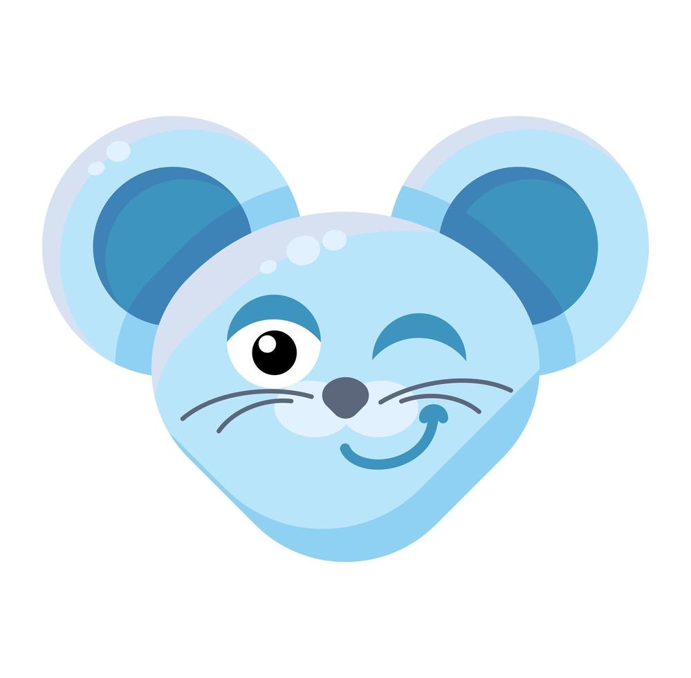 emoji söt rolig djurmus blinkande uttryck vektor