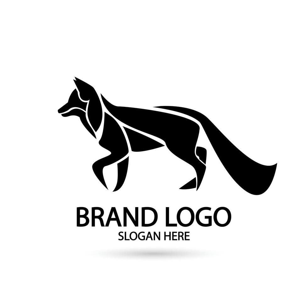 kreativ räv djur modern enkel siluett design koncept logotyp set. vektor illustration