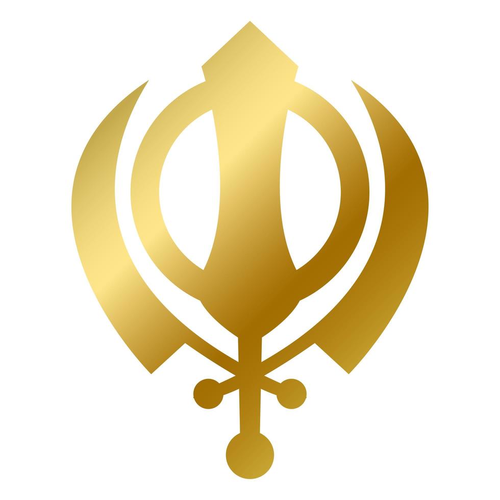 Sikhismus Glaubenssymbol isoliert Gott Zeichen Umriss vektor