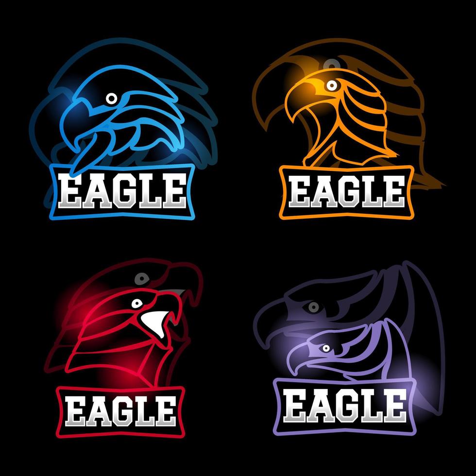 Adler Sport Gaming Logo Set Vektor-Abzeichen-Emblem. Vektor-Illustration vektor