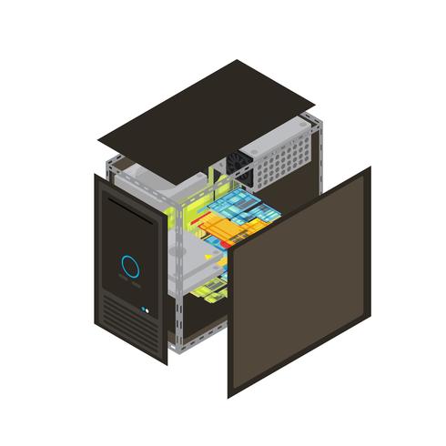 Isometrisches Prozessorschema vektor