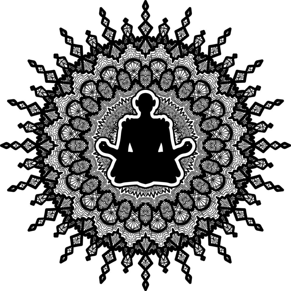 Meditation, Yoga-Symbol-Vektor-Illustration vektor