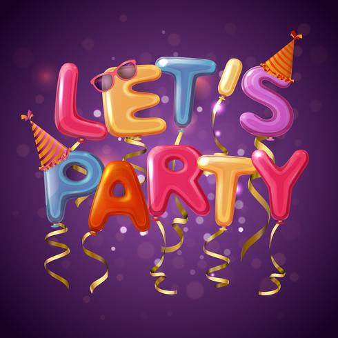 Party Ballon Letters Hintergrund vektor